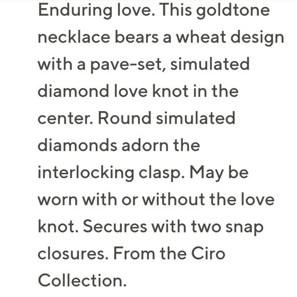 CIRO GOLDTONE 18" NECKLACE - Picture 3 of 4